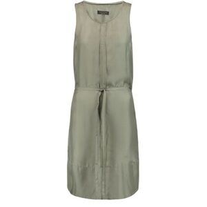 Rag & Bone khaki green Ayon silk sleeveless drawstring dress - Small